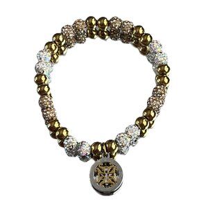 Rustic Cuff Metal Stainless Steel Shambala Beaded Stretch Bracelet Mini shambala